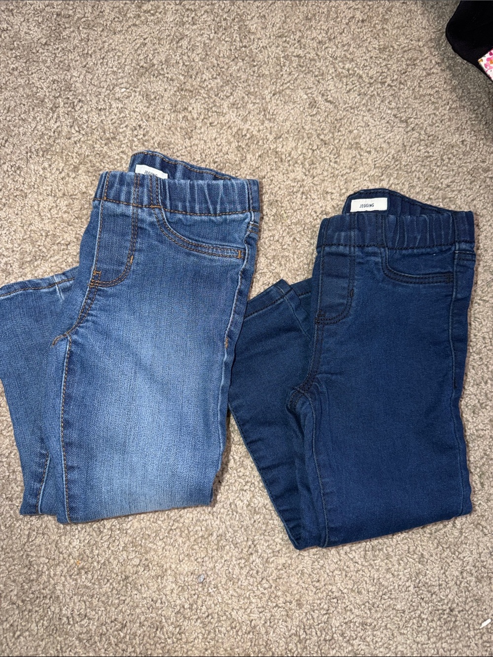 Kids Stretch Denim Jeggings - Blue & Dark Blue toddler girls 3t